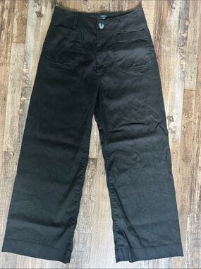 Anthropologie Maeve Colette Black High-Rise Button Closure Pants Size 27